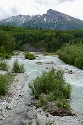 River with mountain backdrop